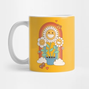 Retro Aesthetic Good Vibes: Hippie, Sunflower, Flower Power Mug